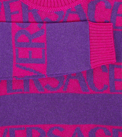 Versace Allover Wool Sweater In Pink