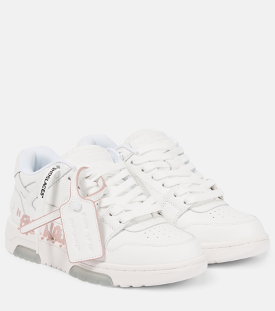 Shop Off-white Out Of Office Leather Sneakers In Multicoloured