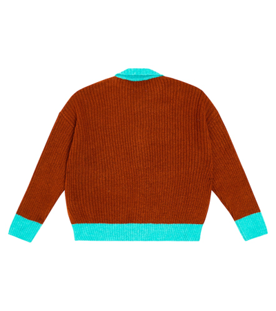 The Animals Observatory Toucan Colorblocked Wool Cardigan In Multicoloured