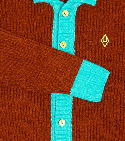 The Animals Observatory Toucan Colorblocked Wool Cardigan In Multicoloured