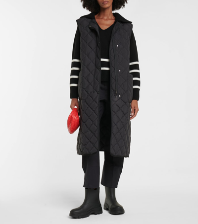 Shop Moncler Striped Wool And Cashmere Sweater In Black