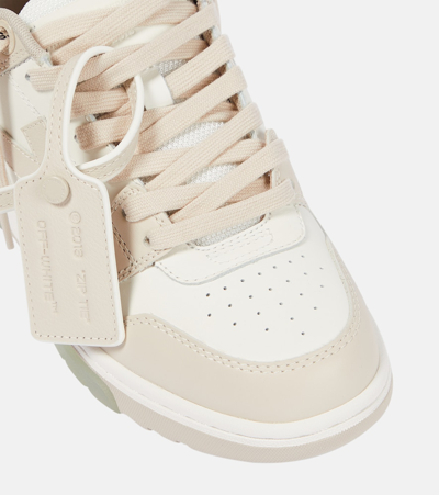 Shop Off-white Out Of Office Leather Sneakers In Beige
