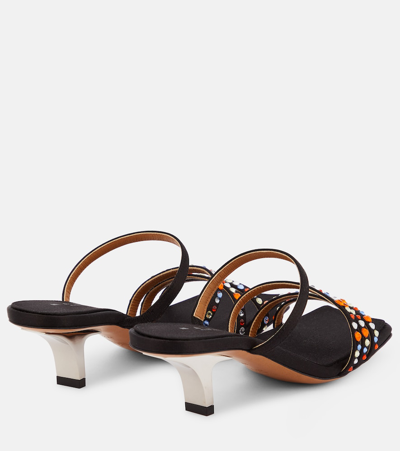 Marni Melrose Crystal-embellished Satin Mules In Black