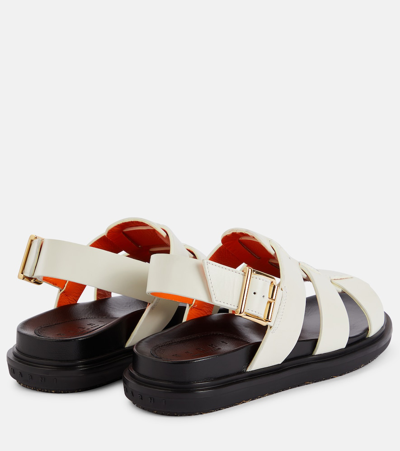 Shop Marni Fussbett Gladiator Leather Sandals In White