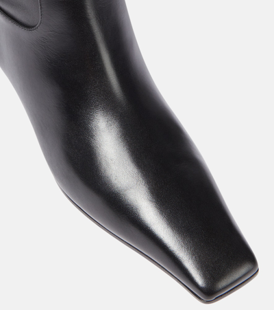 Khaite Marfa Leather Knee Western Boots In Black