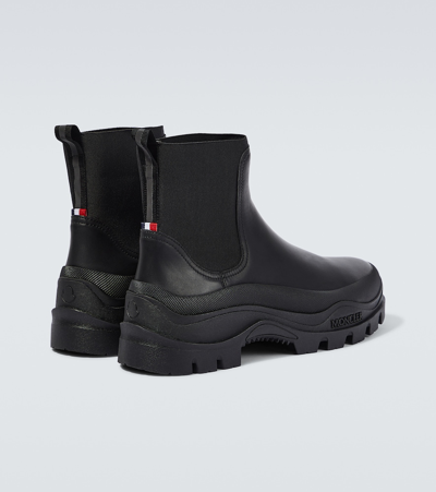 Shop Moncler Larue Leather Ankle Boots In Black