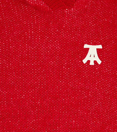 The Animals Observatory Yak Hooded Sweater Vest In Red