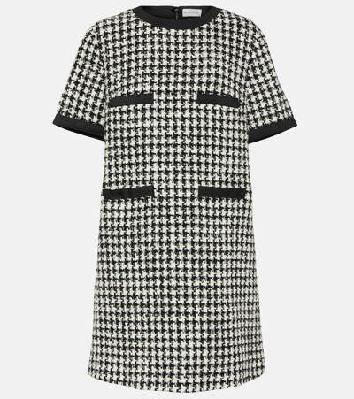 Shop Moncler Tweed Minidress In Multicoloured