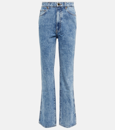 Shop Khaite Danielle High-rise Straight Jeans In Blue