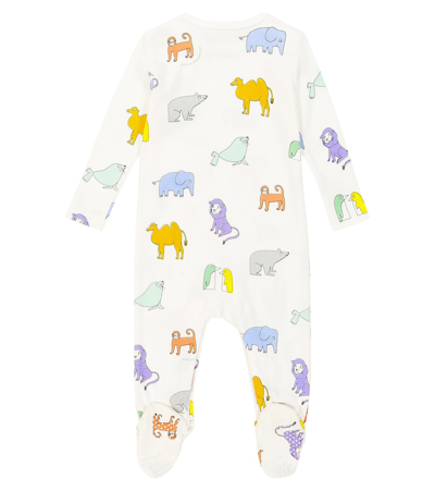 Stella Mccartney White Set For Babykids With Animals In Multicoloured