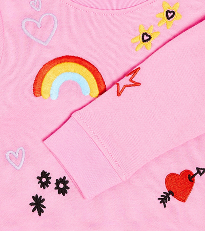 Shop Stella Mccartney Baby Embroidered Cotton Jersey Sweatshirt In Multicoloured