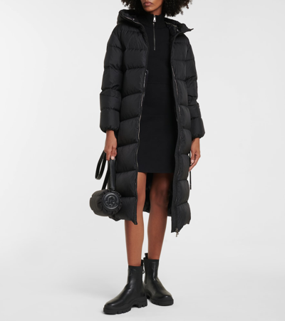 Shop Moncler Bondree Hooded Down Coat In Black
