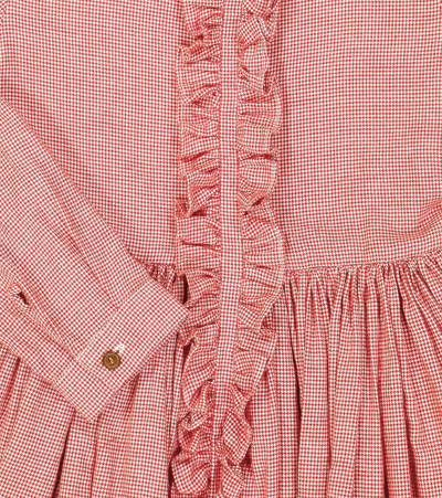 Morley Taxi Ruffled Cotton Dress In Red
