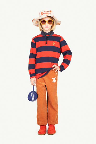 The Animals Observatory Eel Striped Polo Shirt In Multicoloured