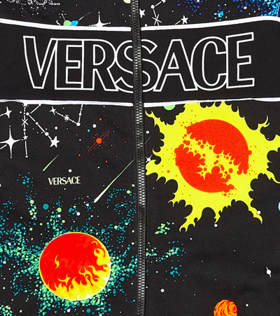 Versace Printed Cotton Jersey Track Jacket In Multicoloured