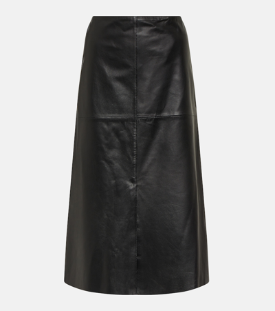 Joseph Nappa Leather Sidena Skirt In Black