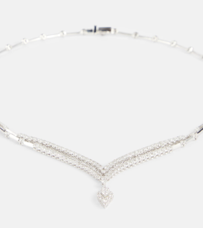 Yeprem 18kt White Gold Necklace With Diamonds In Silver