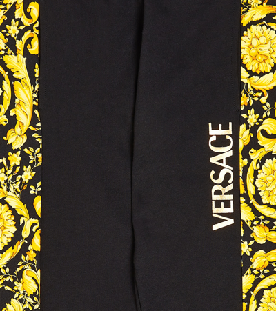 Shop Versace Barocco Cotton Jersey Sweatpants In Black