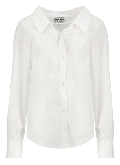 Shop Moschino Jeans Buttoned Long In White