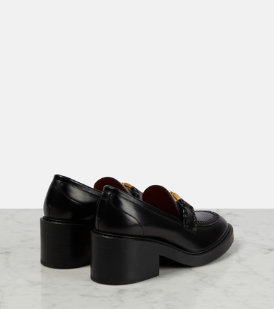 Shop Chloé Marcie Leather Loafer Pumps In Black