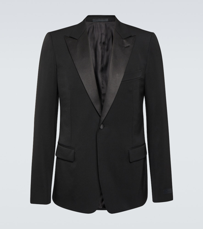 Shop Lanvin Single-breasted Wool Tuxedo Jacket In Black