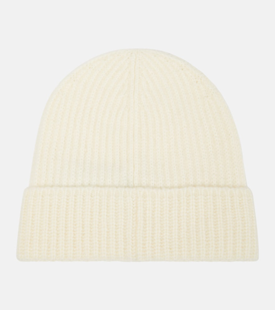 Shop Moncler Wool-blend Beanie In White
