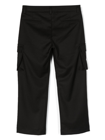 Shop Msgm Multi-pocket Straight-leg Trousers In Black