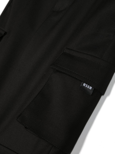 Shop Msgm Multi-pocket Straight-leg Trousers In Black