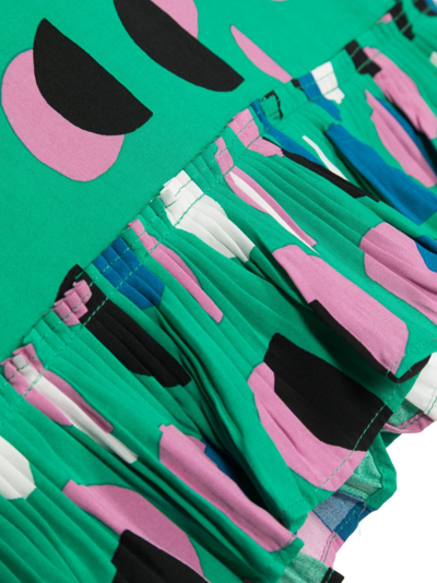 Shop Stella Mccartney Graphic-print Flared-hem Dress In Green