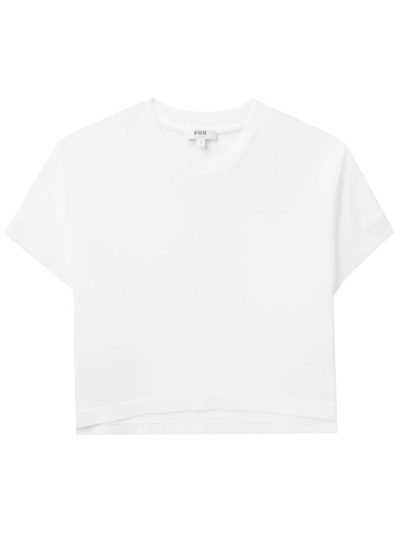 Shop Agolde Cropped Cotton T-shirt In White