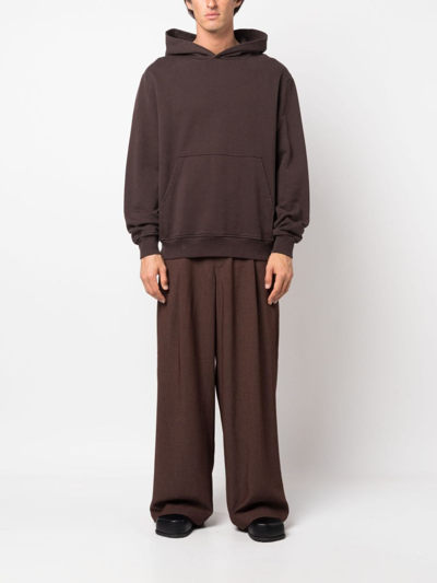 Shop Hed Mayner Elongated Tailored Piqué Trousers In Brown