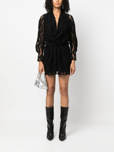Shop Iro Emsy Patterned-lace Minidress In Black