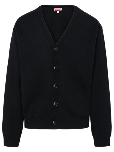 Shop Kenzo Tiger Academy Buttoned Cardigan In Black