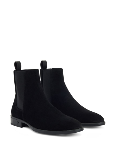 Shop Giuseppe Zanotti Ryim Elasticated-panel Velvet Boots In Black