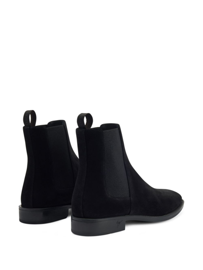 Shop Giuseppe Zanotti Ryim Elasticated-panel Velvet Boots In Black