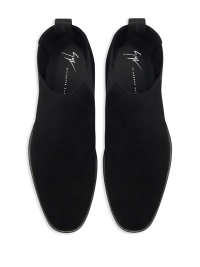 Shop Giuseppe Zanotti Ryim Elasticated-panel Velvet Boots In Black