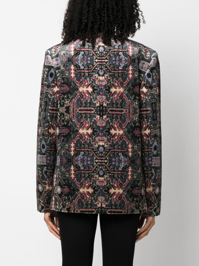 Shop Isabel Marant Vaklero Patterned-jacquard Jacket In Black