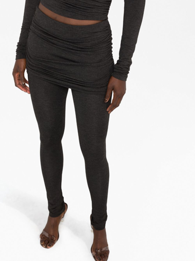 Shop Blumarine Skirt-overlay Skinny Trousers In Grey