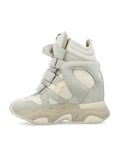 Isabel Marant Women Balskee Suede Sneakers With 90mm Heel In White