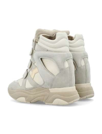 Isabel Marant Women Balskee Suede Sneakers With 90mm Heel In White
