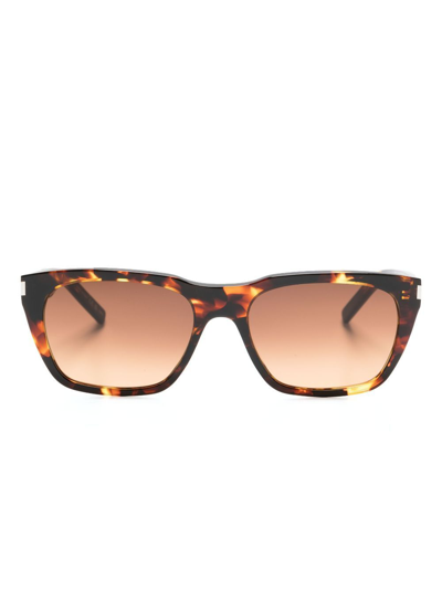 Shop Saint Laurent Brown Sl 598 Cat-eye Sunglasses