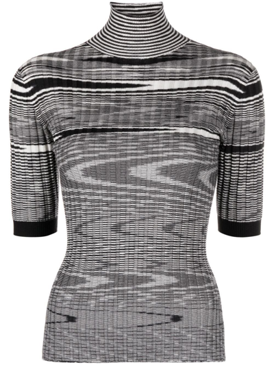 Shop Missoni Swirl-print Ribbed-knit Top - Women's - Silk/cashmere In Black