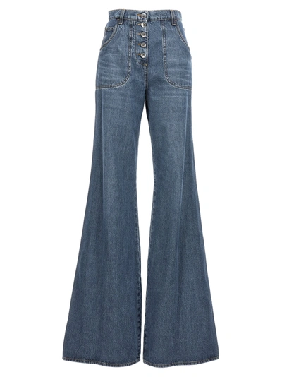Shop Etro Flared Jeans Blue