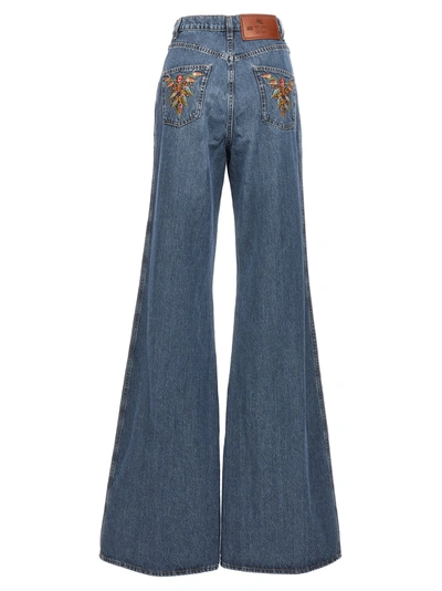 Shop Etro Flared Jeans Blue