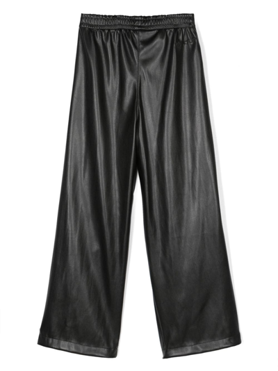 Shop Pinko High-waisted Wide-leg Trousers In Black