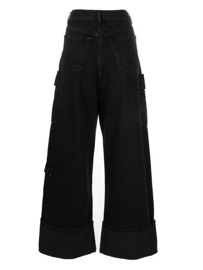 Shop 3x1 High-waisted Cargo Trousers In Black