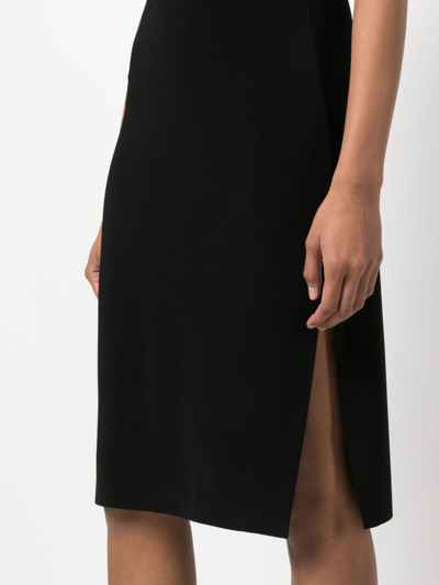 Shop Norma Kamali High-waist Side-slit Pencil Skirt In Black