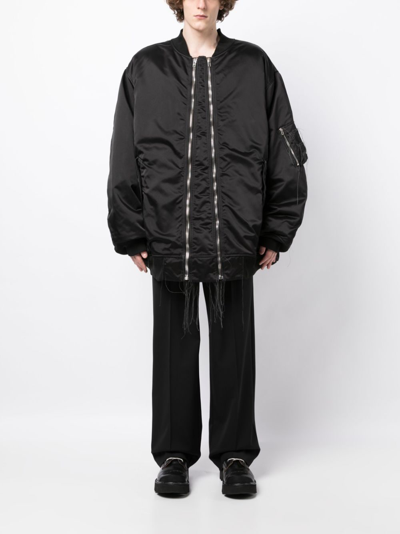 Shop Nicolas Andreas Taralis Exposed-seam Zip-up Bomber Jacket In Black