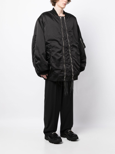 Shop Nicolas Andreas Taralis Exposed-seam Zip-up Bomber Jacket In Black