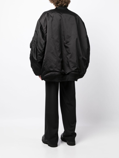 Shop Nicolas Andreas Taralis Exposed-seam Zip-up Bomber Jacket In Black